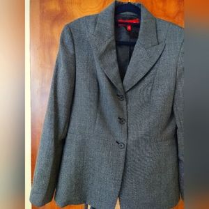 Anne Klein blazer. Tiny black and white checks. 3 buttons. Women's 10.